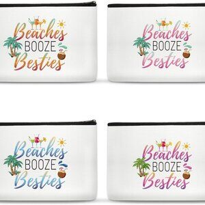4Pcs Girls Trip Gifts Favors Makeup Bags Friendship for Women Beach Travel Essen